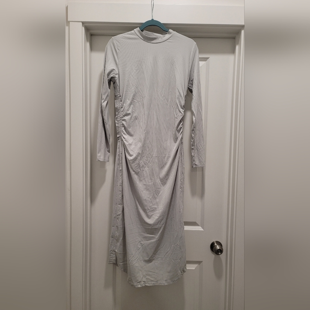 HALARA Light Gray Long Sleeve Dress